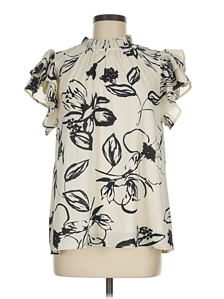 Entro Short Sleeve Blouse In White