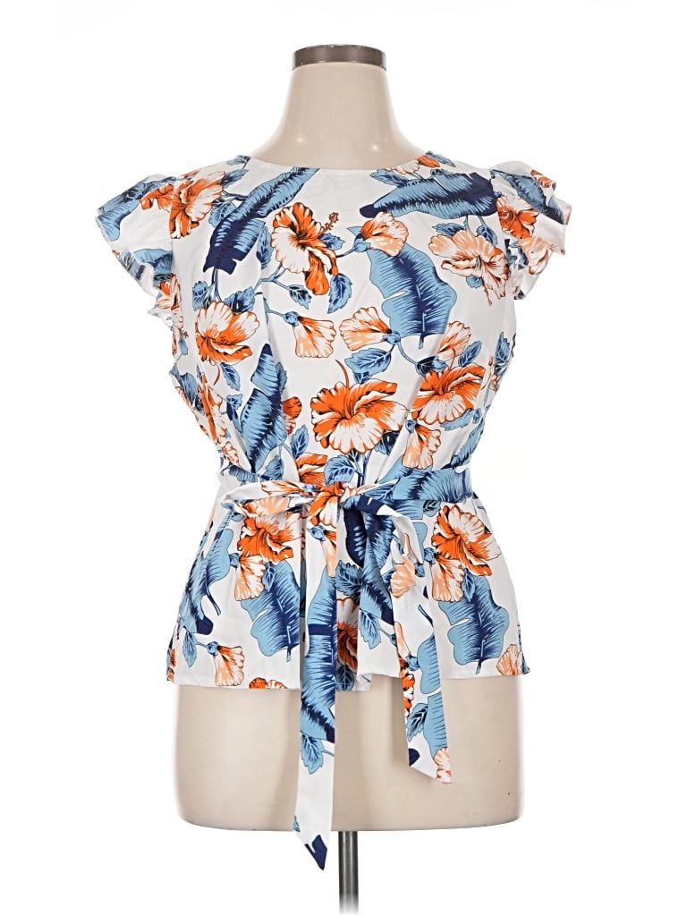 Pre-owned Emery Rose Sleeveless Blouse In Blue