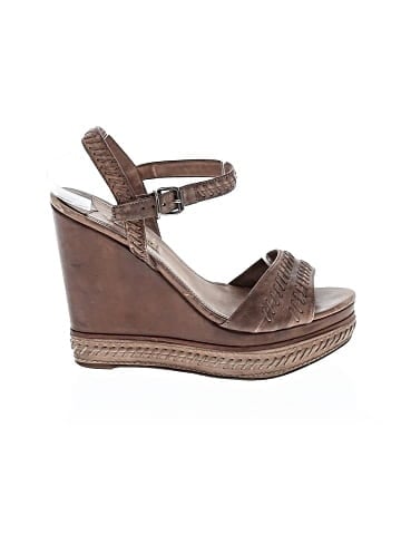 Miu Miu Leather Platform Wedges (view 1)