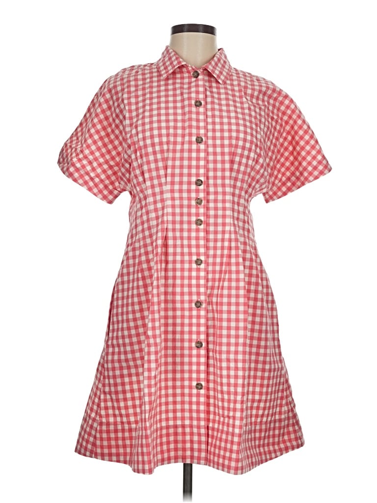Pre-owned Marine Layer Short Sleeve Button Down Shirt In Red