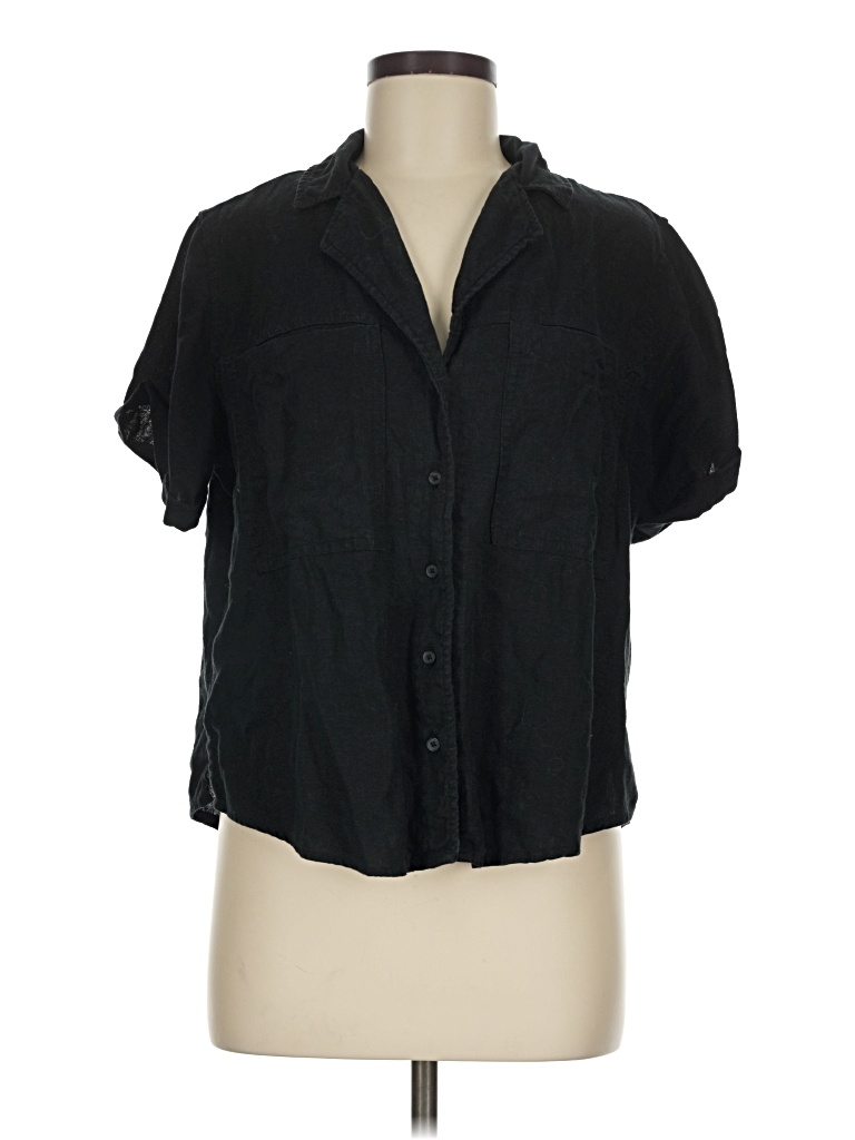 Pre-owned Universal Thread Short Sleeve Blouse In Black