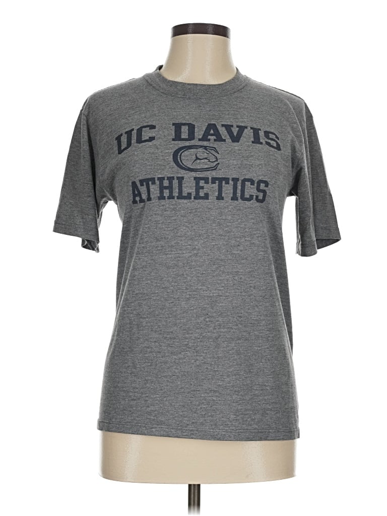 Pre-owned Soffe Short Sleeve Top Gray Crew Neck Tops