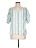 Talbots 100% Linen Teal Short Sleeve Blouse Size M - photo 1