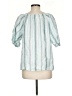 Talbots 100% Linen Teal Short Sleeve Blouse Size M - photo 2