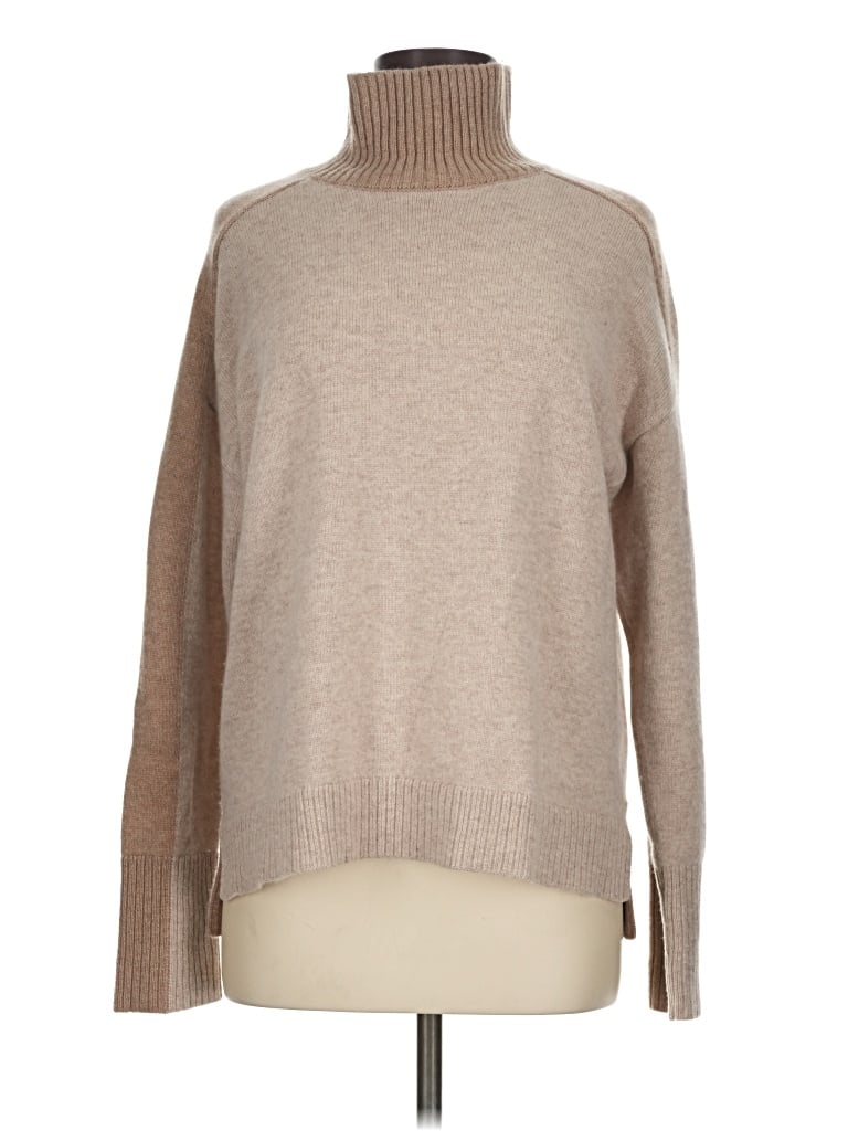 Pre-owned J. Mclaughlin Cashmere Pullover Sweater In Tan