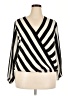 Ashley Stewart 100% Polyester Stripes Black Long Sleeve Blouse Size 2X - photo 1