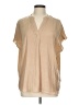 Maison d' Amelie 100% Polyester Tan Short Sleeve Blouse Size L - photo 1