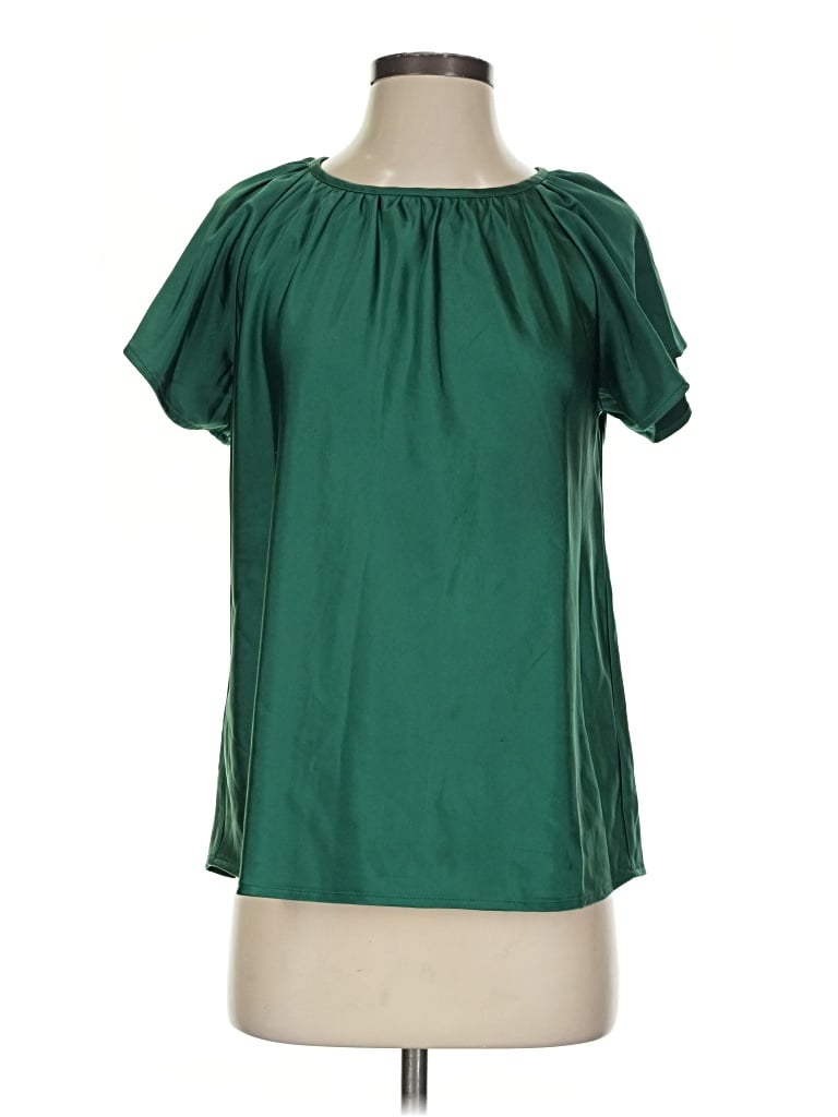 Pre-owned Free Assembly Short Sleeve Blouse In Green