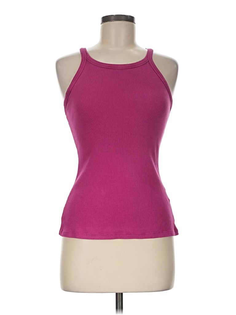 Pre-owned Baci Tank Top Pink Halter Neckline Tops