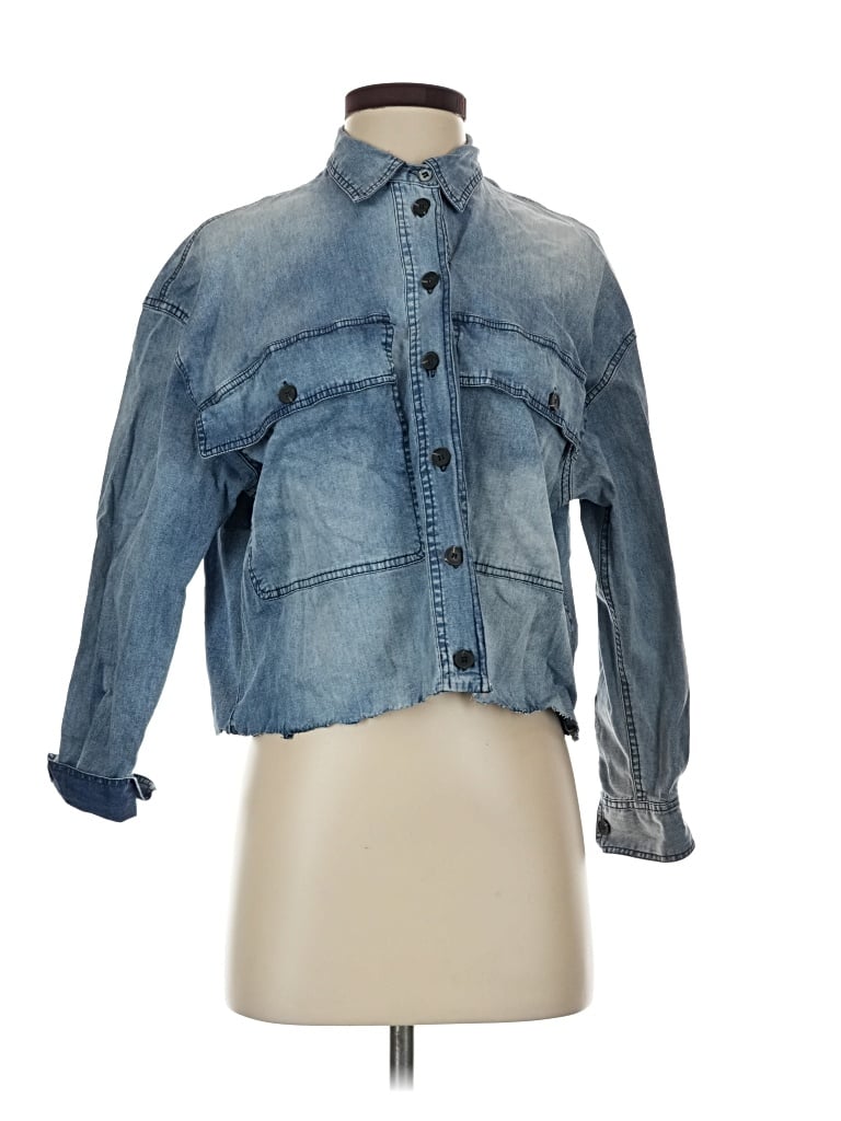 Pre-owned J.ing 3/4 Sleeve Button Down Shirt In Blue