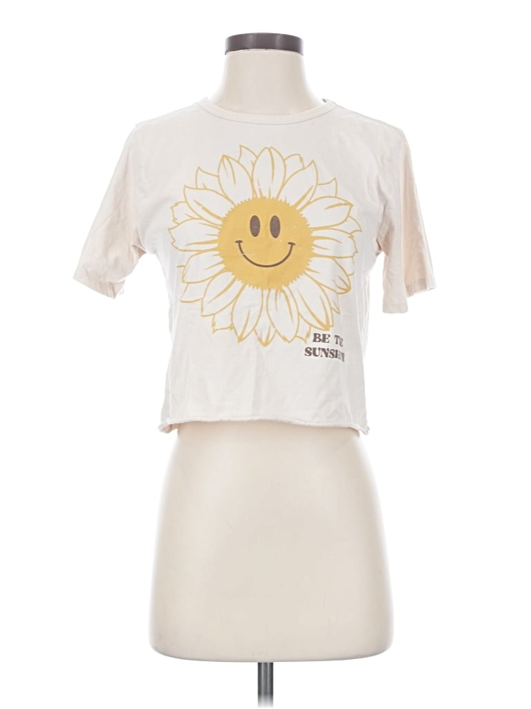 Pre-owned Altar'd State Short Sleeve T-shirt In Ivory
