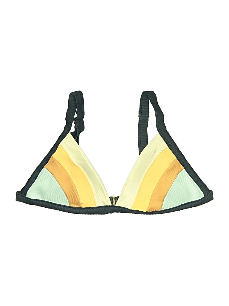 Pre-owned Rip Curl Swimsuit Top Yellow Color Block Pattern Swimwear