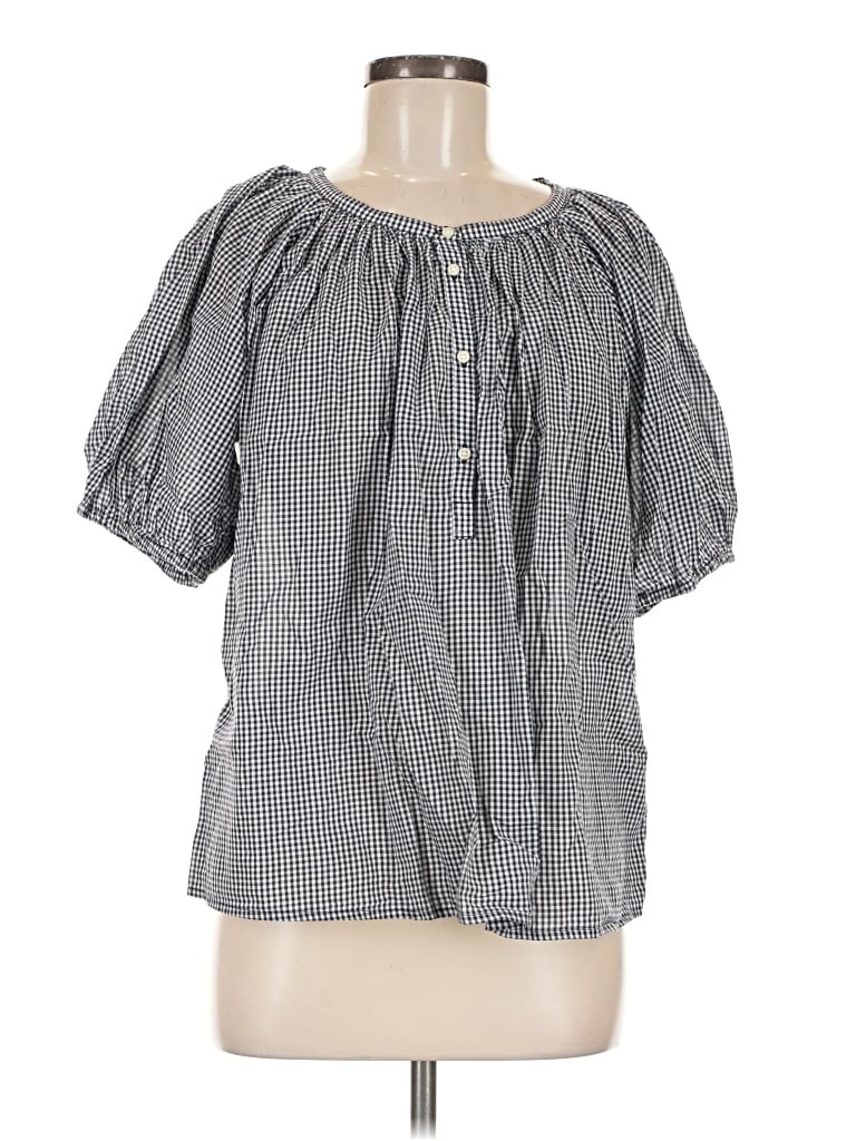 Pre-owned Gap Short Sleeve Blouse In Gray