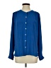 Ann Taylor LOFT 100% Polyester Blue Long Sleeve Blouse Size S - photo 1