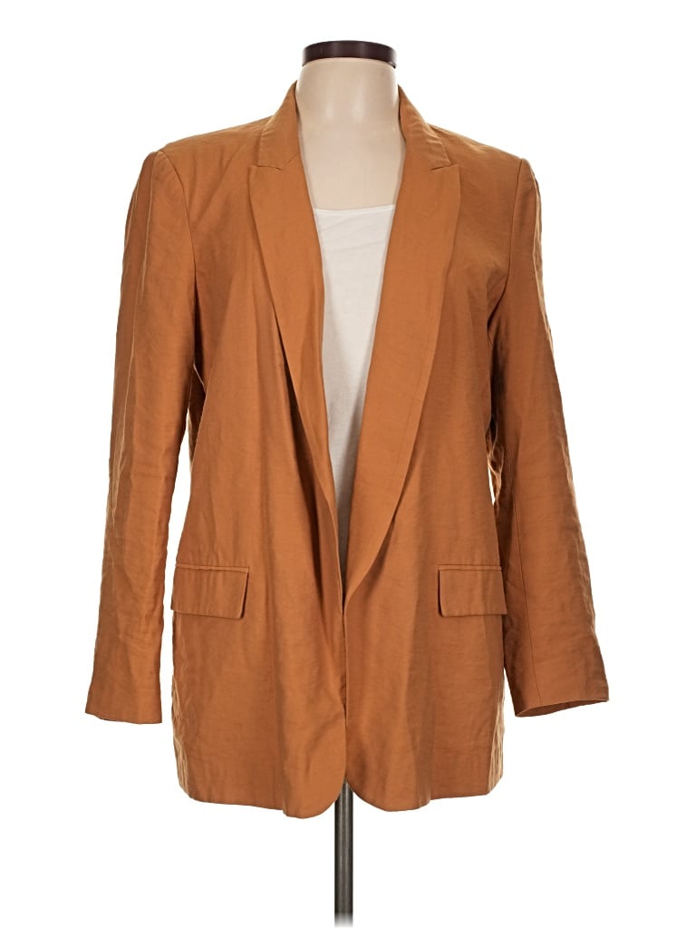 Pre-owned Zara Blazer Jacket In Tan
