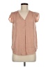 Marshalls 100% Polyester Tan Short Sleeve Blouse Size M (estimated) - photo 1