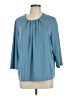 Blair 100% Polyester Blue 3/4 Sleeve Blouse Size L - photo 1