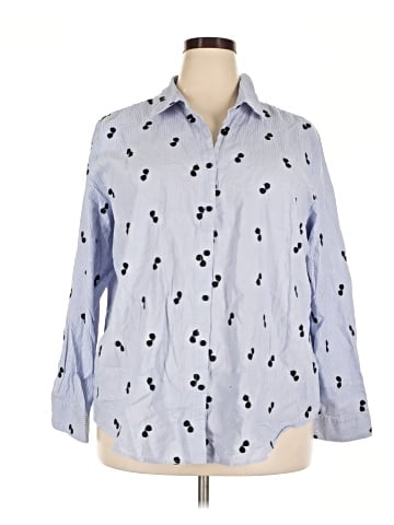 Karl Lagerfeld Paris 3/4 Sleeve Button-Down Shirt (view 1)