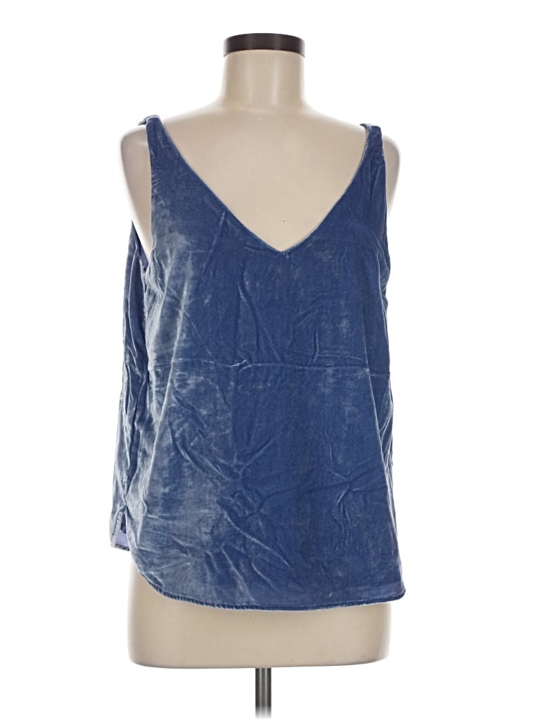 Pre-owned Ann Taylor Loft Tank Top Blue Plunge Neckline Tops