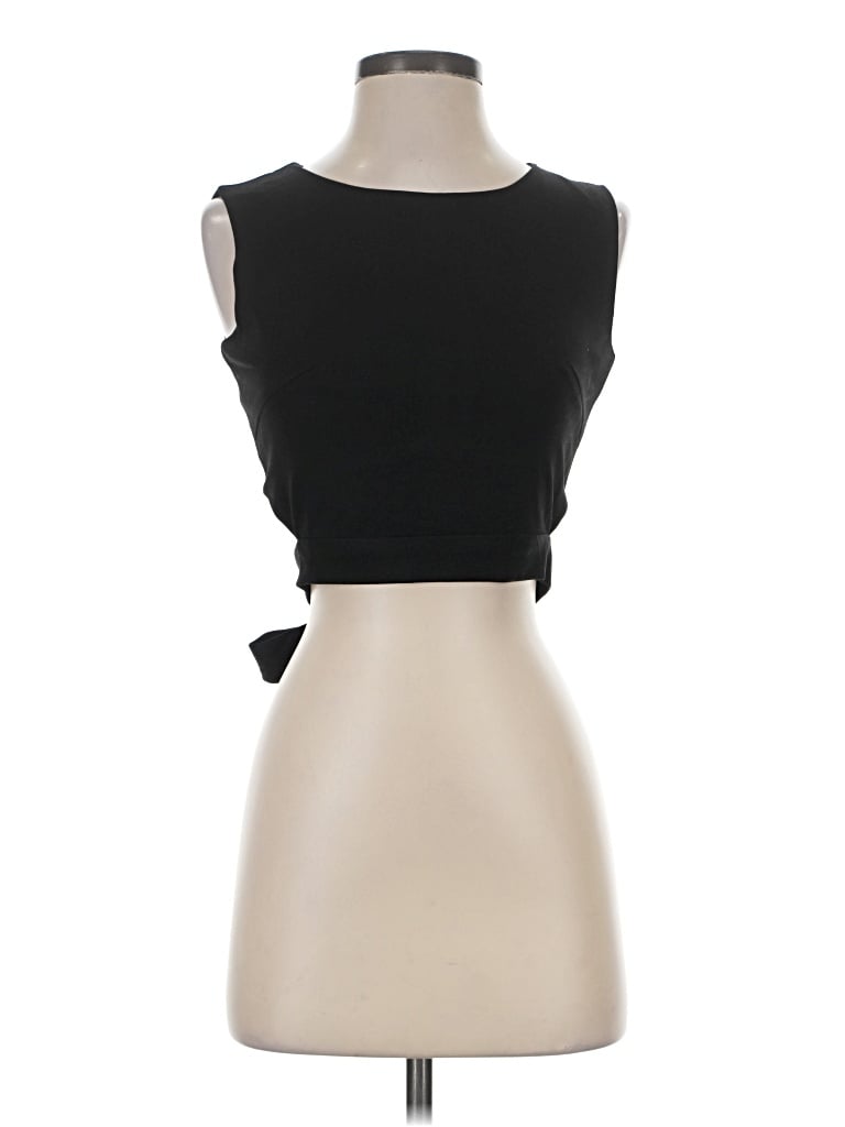 Pre-owned Chicwish Sleeveless Top Black Keyhole Neckline Tops