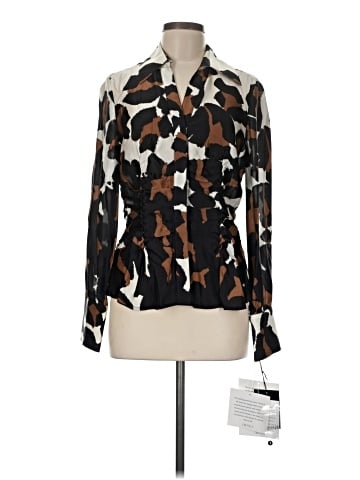 Carlisle Long Sleeve Silk Top (view 1)