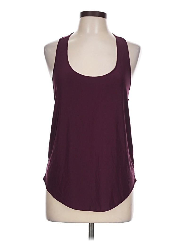 Pre-owned Onzie Tank Top Burgundy Halter Neckline Tops