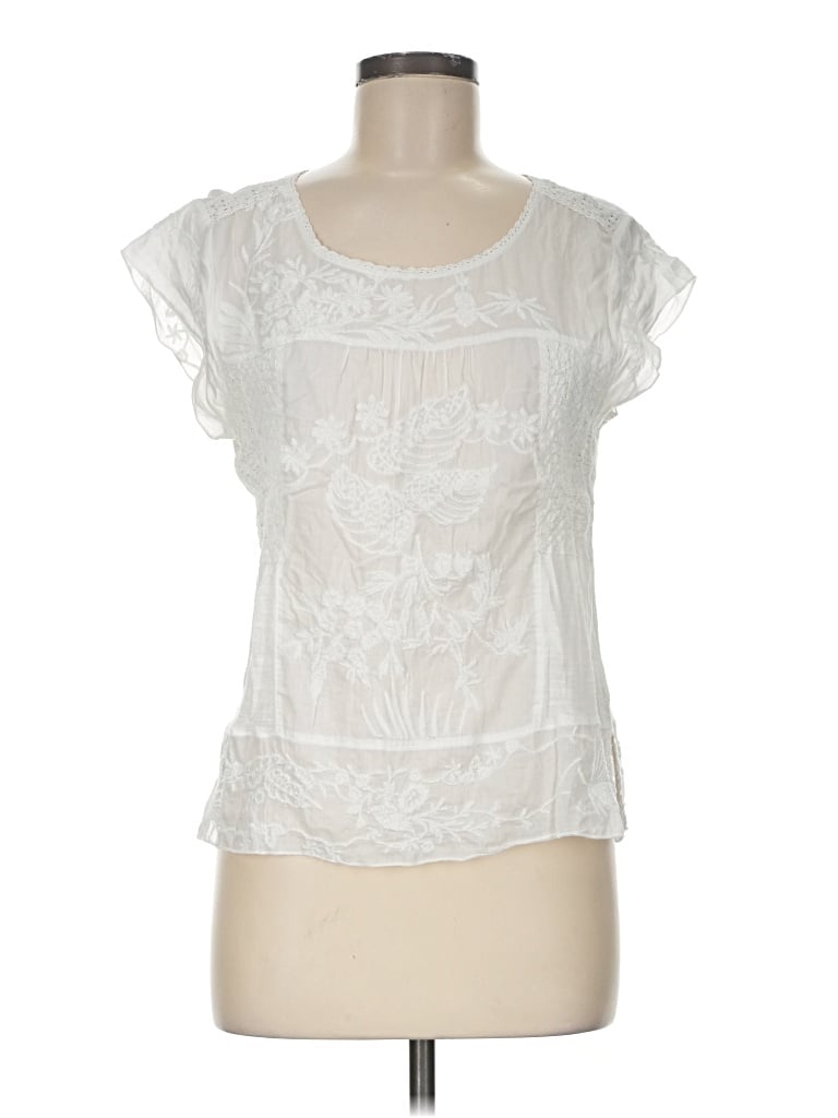 Pre-owned Tiny Short Sleeve Top Ivory Scoop Neck Tops