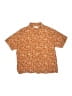 Zara Paisley Orange Short Sleeve Button-Down Shirt Size 11 - 12 - photo 1