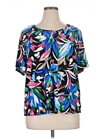 AK Anne Klein Short Sleeve Blouse (view 1)