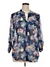 Kut from the Kloth 100% Polyester Floral Blue 3/4 Sleeve Blouse Size XL - photo 1