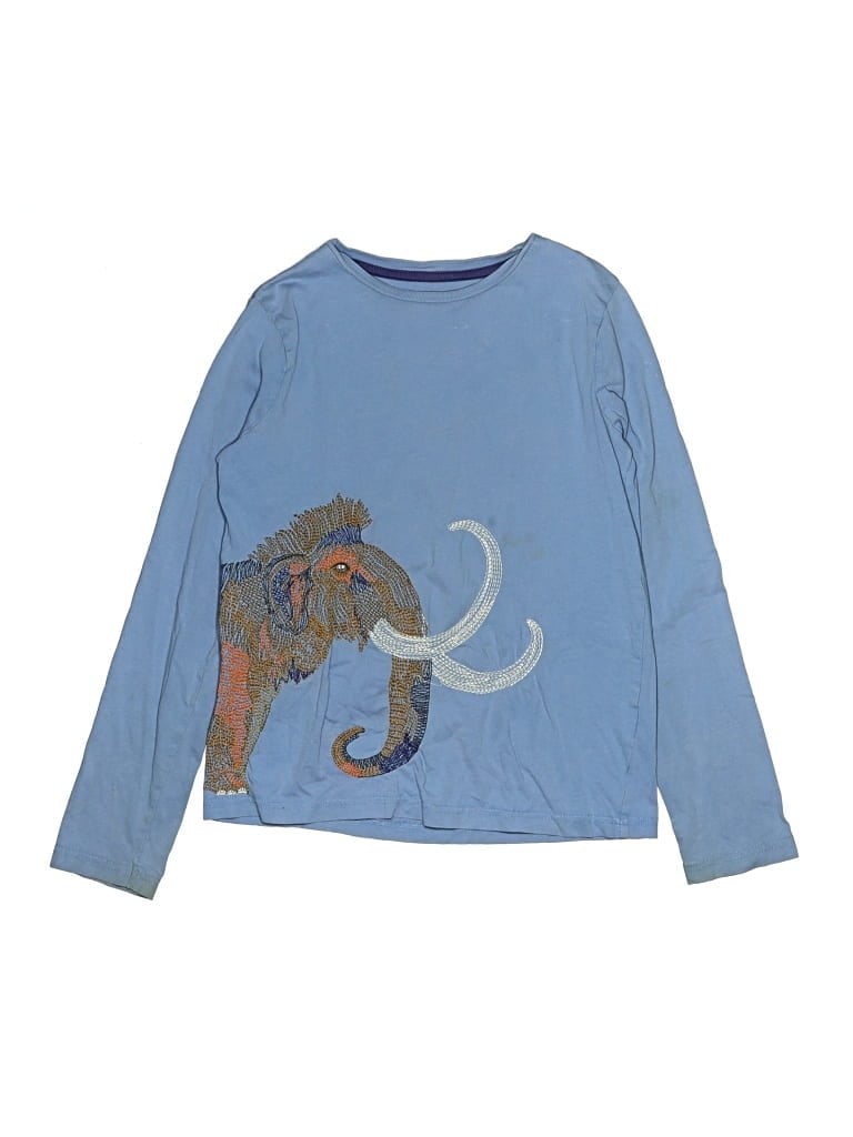 Pre-owned Mini Boden Kids' Long Sleeve T-shirt In Blue