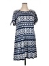 Perceptions Print Blue Casual Dress Size 1X - photo 1