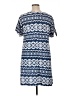 Perceptions Print Blue Casual Dress Size 1X - photo 2