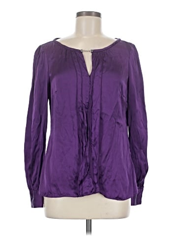 White House Black Market Long Sleeve Silk Top (view 1)