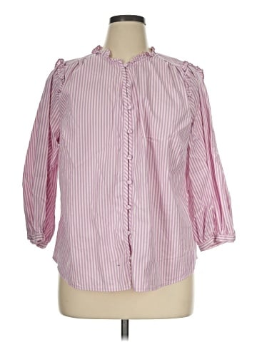 LC Lauren Conrad 3/4 Sleeve Button-Down Shirt (view 1)