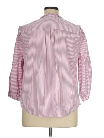 LC Lauren Conrad 3/4 Sleeve Button-Down Shirt (view 2)