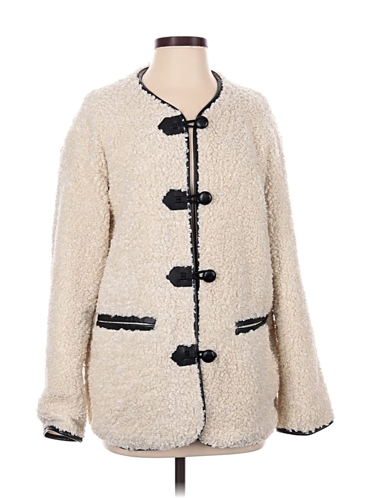 Pre-owned Open Edit Coat In Ivory