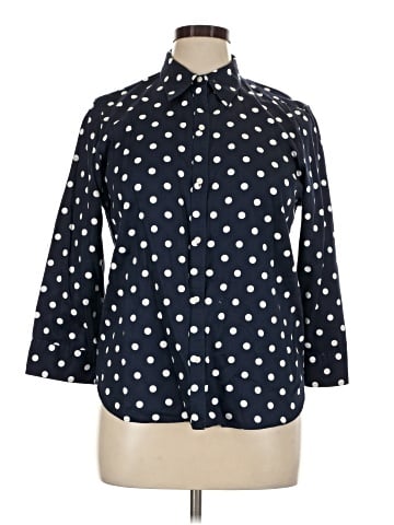 Chaps 3/4 Sleeve Button-Down Shirt (view 1)
