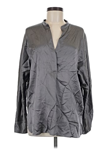 Vince. Long Sleeve Silk Top (view 1)