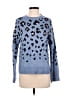 Nine West Animal Print Blue Pullover Sweater Size S - photo 1