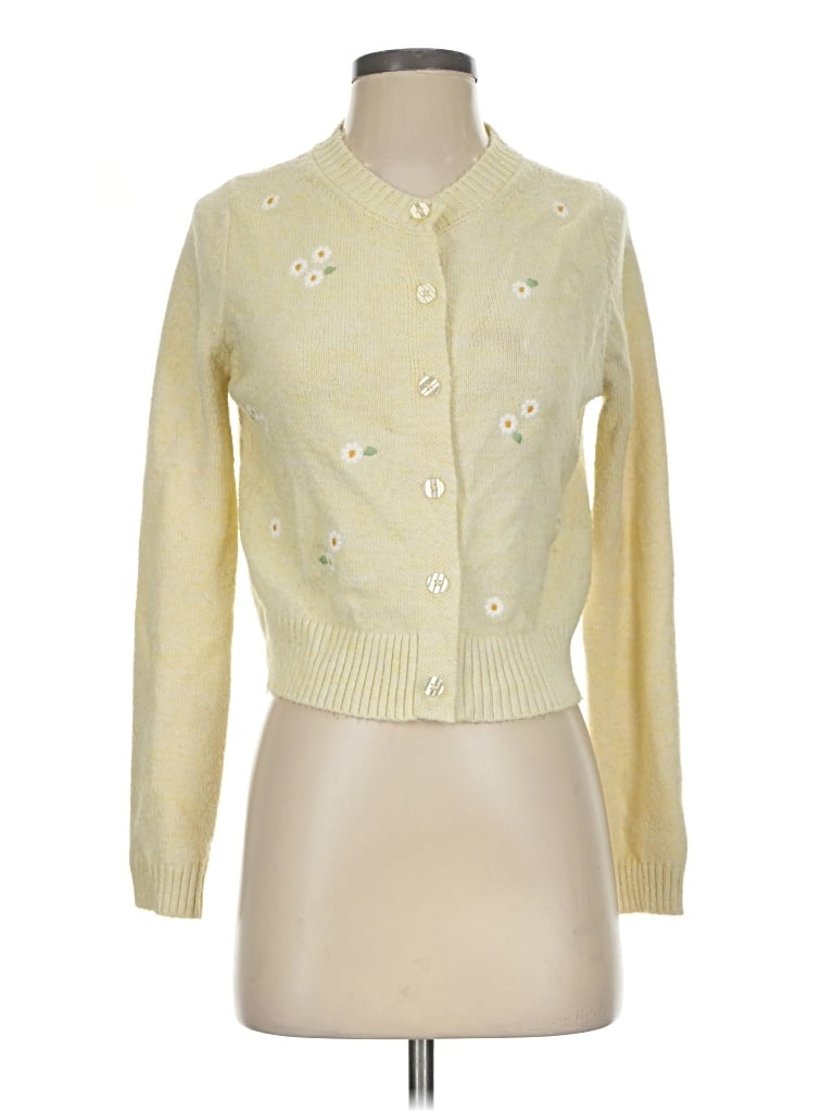 Pre-owned Jessica Simpson Cardigan Sweater In Yellow