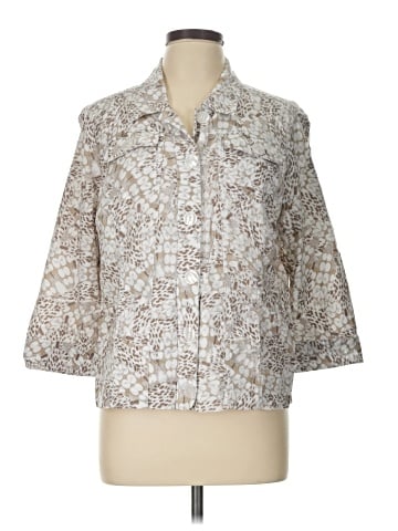 Christopher & Banks 3/4 Sleeve Button-Down Shirt (view 1)