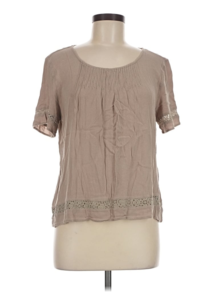 Pre-owned Very J Short Sleeve Blouse In Tan