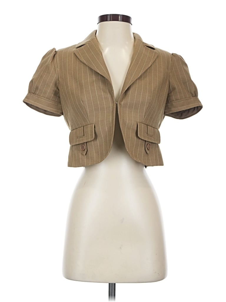 Pre-owned Ann Taylor Loft Wool Blazer Jacket In Tan