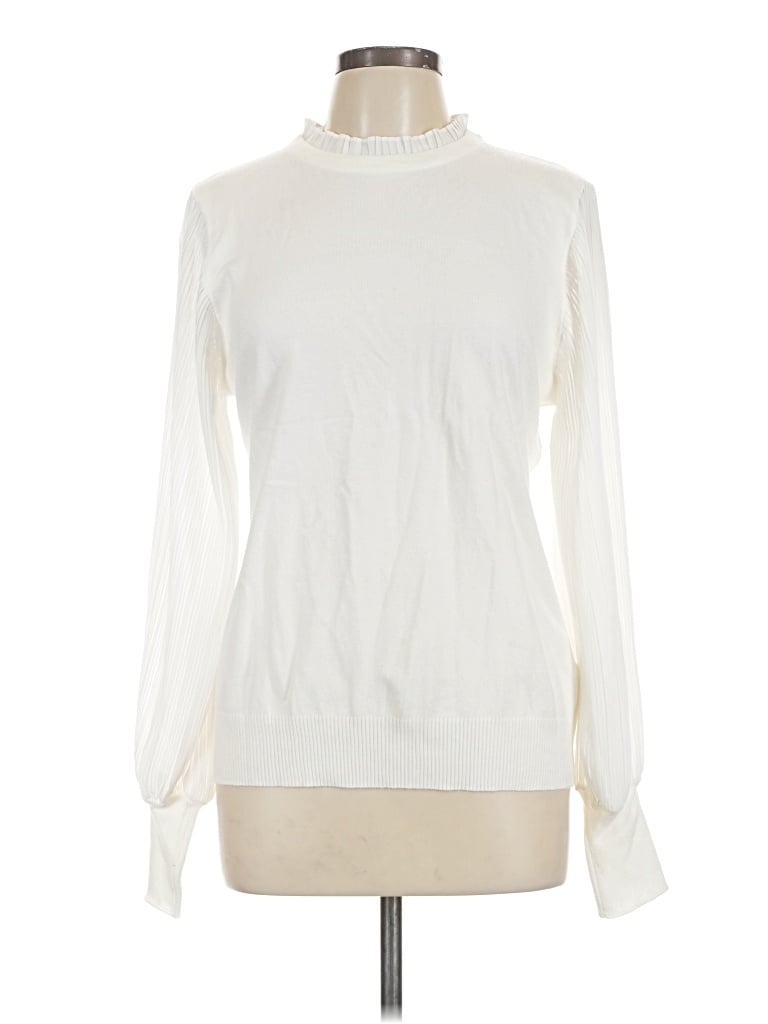 Pre-owned Sioni Long Sleeve Blouse In Ivory