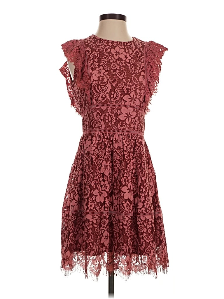 Pre-owned Adelyn Rae Cocktail Dress In Burgundy