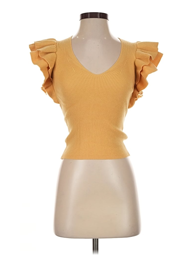 Pre-owned Express Sweater Vest In Yellow