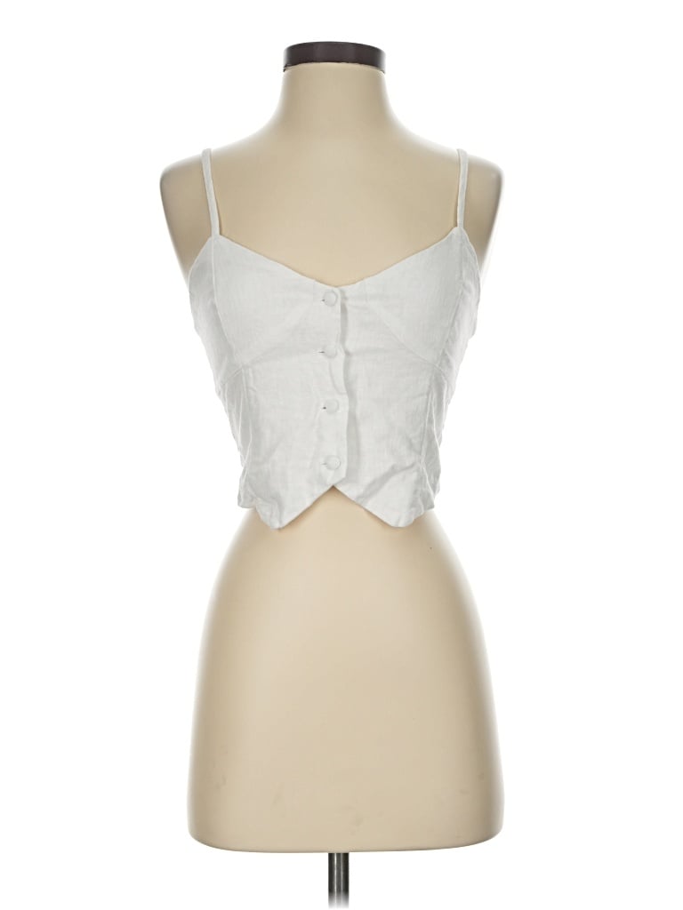Pre-owned Love Tree Sleeveless Top White Sweetheart Neckline Tops