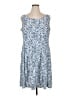 Perceptions 100% Polyester Print Blue Casual Dress Size XL - photo 1