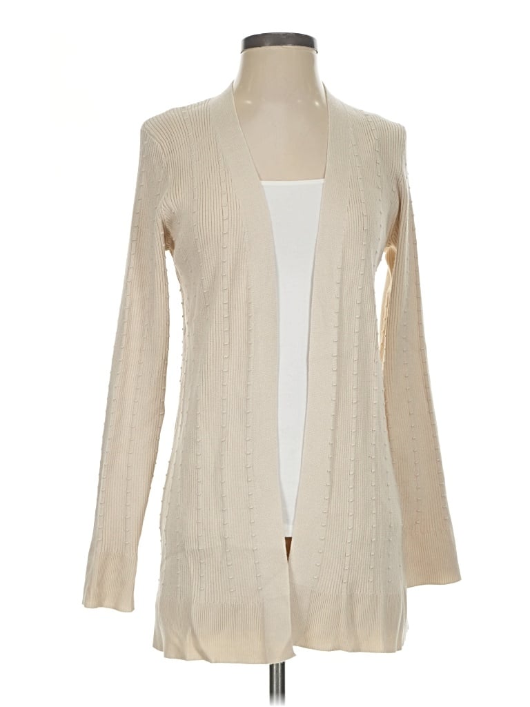 Pre-owned Cable & Gauge Cardigan Sweater In Tan
